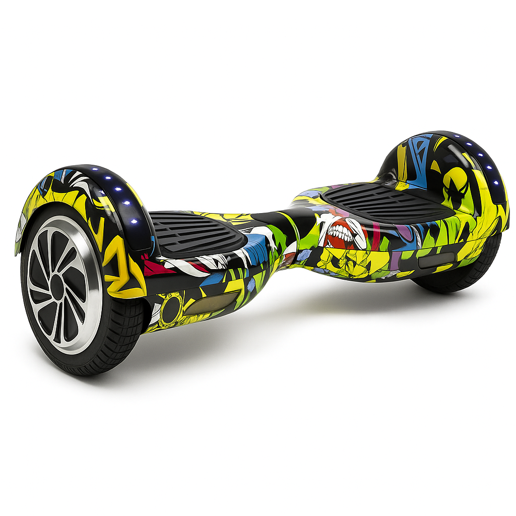 Skate Elétrico Hoverboard 6,5 Polegadas - Amarelo Grafitte e Conexão Bluetooth
