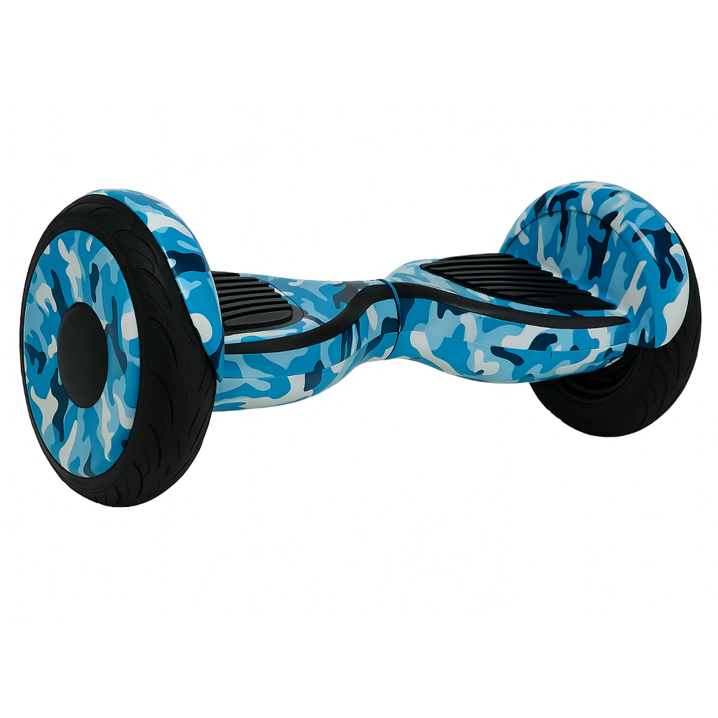 Skate Elétrico Hoverboard 10 Polegadas com Bluetooth - Azul Camuflado