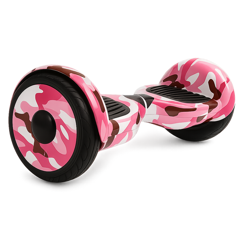 Skate Elétrico Hoverboard 10 Polegadas com Bluetooth - Rosa Camuflado