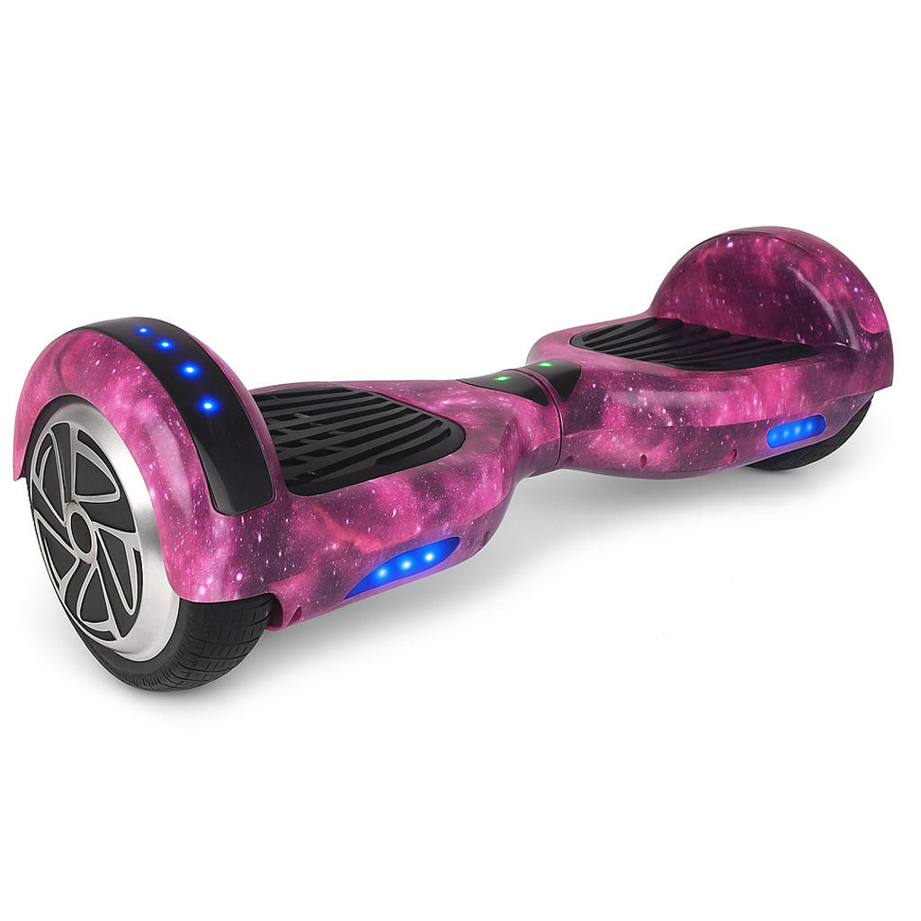 Skate Elétrico Hoverboard 6,5 Polegadas - Estampa Roxo Galaxia e Conexão Bluetooth